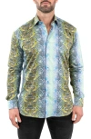 Maceoo Fibonacci Paisleyluxe Green Contemporary Fit Button-up Shirt In Green