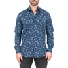 Maceoo Fibonacci Paris Tour Contemporary Fit Button-up Shirt In Blue