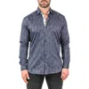 Maceoo Fibonacci Pirate Net Contemporary Fit Button-up Shirt In Blue