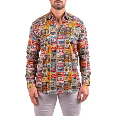 Maceoo Fibonacci Resistance Contemporary Fit Button-up Shirt In Multi