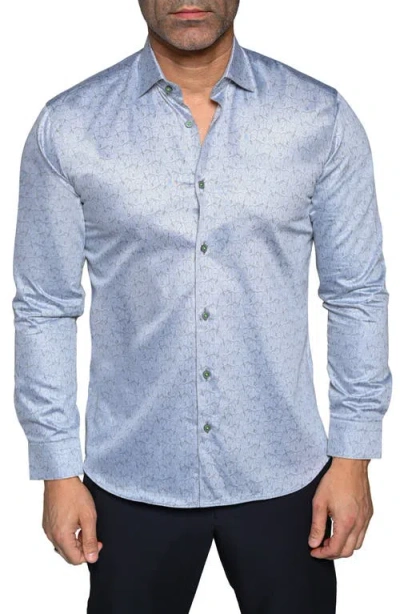 Maceoo Fibonacci Resistance Contemporary Fit Button-up Shirt In Blue