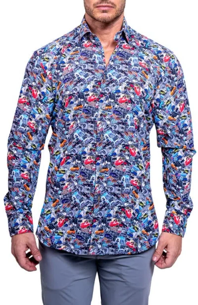MACEOO MACEOO FIBONACCI RESISTANCE CONTEMPORARY FIT BUTTON-UP SHIRT