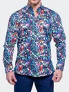 Maceoo Fibonacci Resistance Black Contemporary Fit Cotton Button-up Shirt In Blue