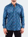 Maceoo Fibonacci Resistance Contemporary Fit Button-up Shirt In Blue
