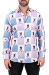 Maceoo Fibonacci Snoop Contemporary Fit Button-up Shirt In Pink