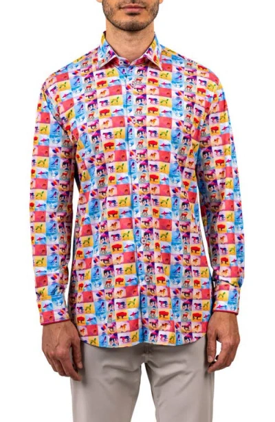 Maceoo Fibonacci Stretch Ascension 3307 Contemporary Fit Button-up Shirt In Multi