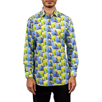 Maceoo Fibonacci Stretch Ascension 3312 Contemporary Fit Button-up Shirt In Multi