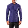 Maceoo Fibonacci Stretcheuronavy Blue Cotton Blend Button-up Shirt In Blue