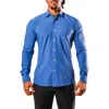 Maceoo Fibonacci Stretcheuroyale Blue Cotton Blend Button-up Shirt In Blue