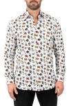 Maceoo Fibonacci Tattoo Contemporary Fit Button-up Shirt In White