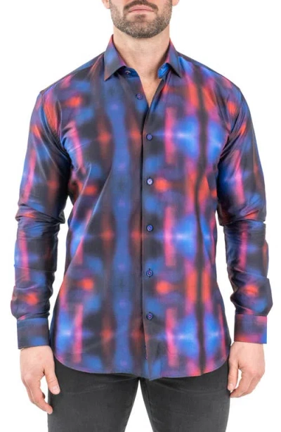 Maceoo Fibonacci Twilight Black Contemporary Fit Button-up Shirt