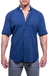 Maceoo Galileo Aristocrat Luxe Stretch Cotton Seersucker Short Sleeve Button-up Shirt