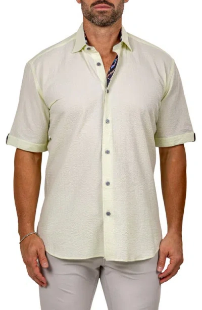 Maceoo Galileo Marthy Short Sleeve Button-up Shirt In Green