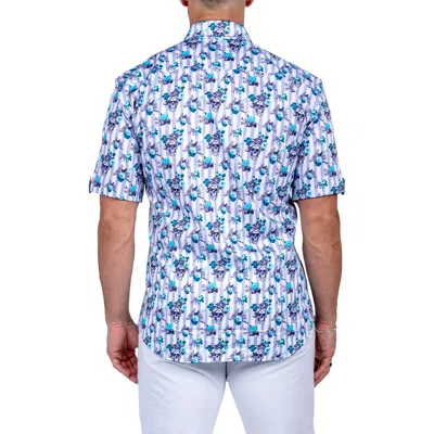 Maceoo Galileo Marthy Short Sleeve Button-up Shirt In Blue
