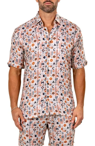 Maceoo Galileo Marthy Short Sleeve Button-up Shirt In Multi