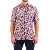 Maceoo Galileo Resistance Abstract Print Short Sleeve Button-up Shirt