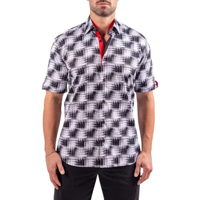 Maceoo Galileo Resistance0317 White Short Sleeve Cotton Button-up Shirt