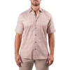 Maceoo Galileo Resistance2202 Brown Short Sleeve Cotton Button-up Shirt