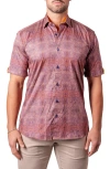 Maceoo Galileo Resistance2223 Brown Short Sleeve Cotton Button-up Shirt