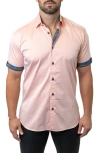 Maceoo Galileo Sorbet Orange Button-up Shirt In Orange
