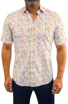 MACEOO MACEOO GALILEO STRETCHFRUITS MULTI SHORT SLEEVE PERFORMANCE BUTTON-UP SHIRT