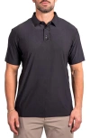 Maceoo Geo Pattern Stretch Nylon Polo In Black