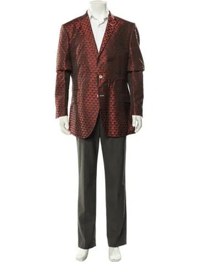 Pre-owned Maceoo Graphic Print Blazer W/ Tags In Black/brown