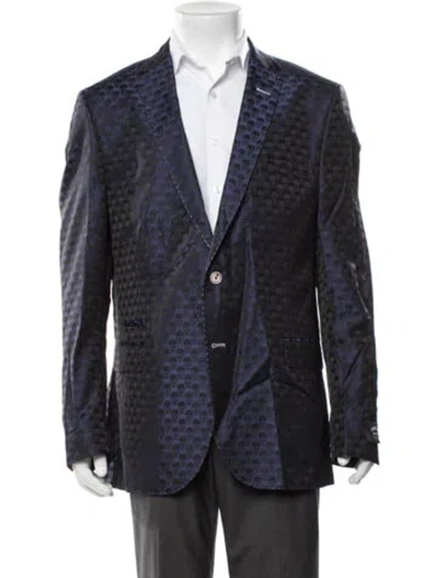 Pre-owned Maceoo Graphic Print Blazer W/ Tags In Blue