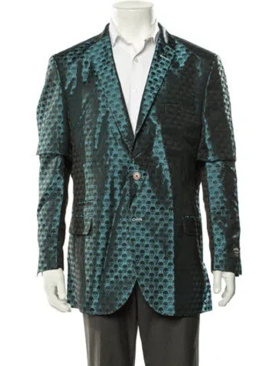 Pre-owned Maceoo Graphic Print Blazer W/ Tags In Blue