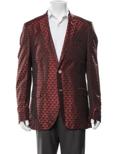 Pre-owned Maceoo Graphic Print Blazer W/ Tags In Red