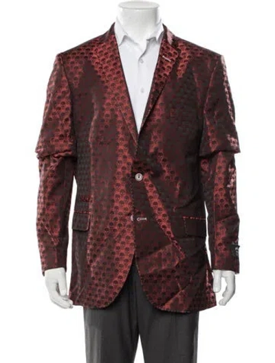 Pre-owned Maceoo Graphic Print Blazer W/ Tags In Red