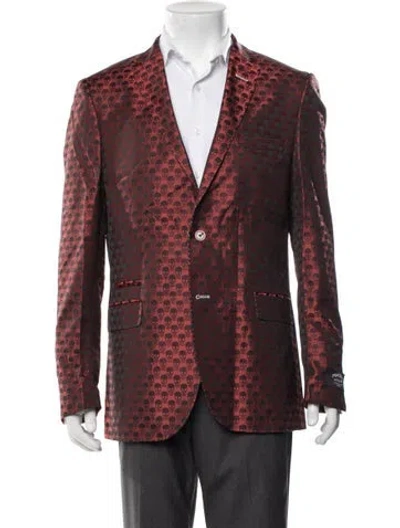 Pre-owned Maceoo Graphic Print Blazer W/ Tags In Red