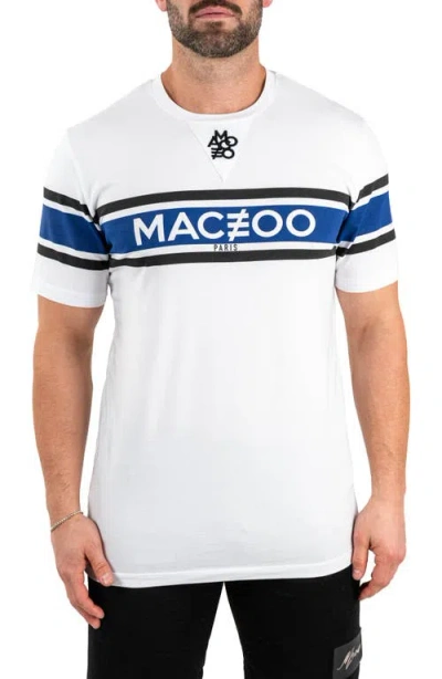 Maceoo Icon Border Cotton Graphic T-shirt In White