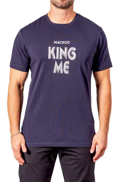 Maceoo King Me Graphic T-shirt In Blue