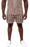 Maceoo Knit Drawstring Shorts In Brown