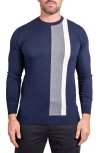 Maceoo Knitted Passion Colorblock Sweater In Blue