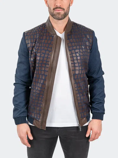 Maceoo Leather Cobblestone Navy In Blue