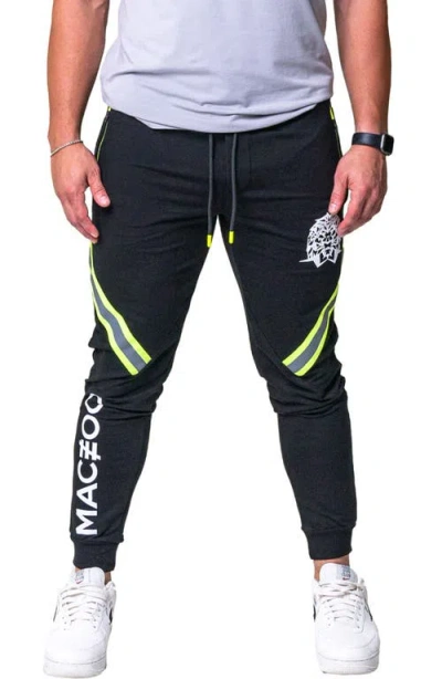 Maceoo Lightning Reflective Cotton Knit Joggers In Animal Print