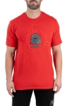 Maceoo Lion Crown Cotton Graphic T-shirt In Red