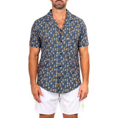 Maceoo Marthy Black Camp Shirt In Multi