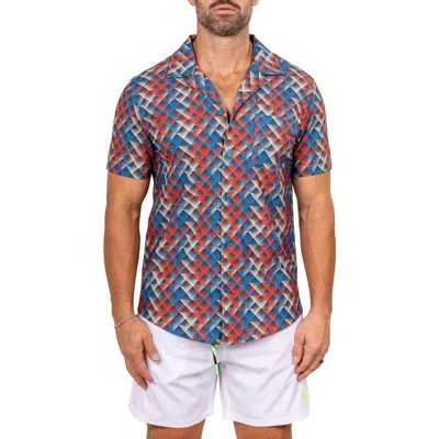 Maceoo Marthy Red Camp Shirt In Multi
