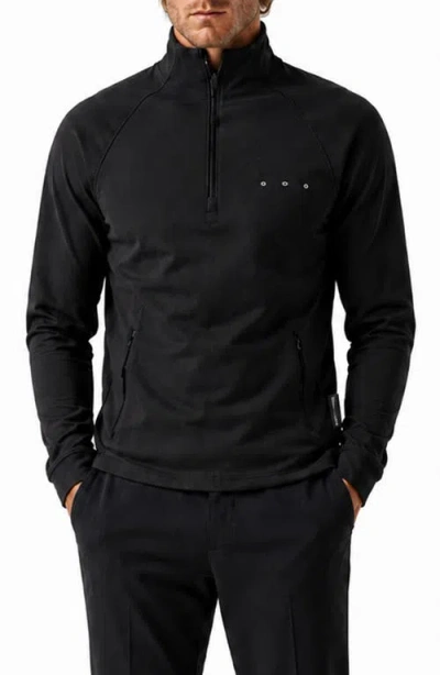 Maceoo Marthyr Half Zip Performance Sweater In Black