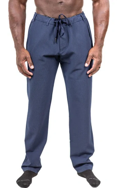 Maceoo Marthyr Tapered Leg Drawstring Pants In Blue