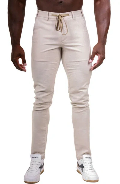 Maceoo Marthyr Tapered Leg Drawstring Pants In Neutral