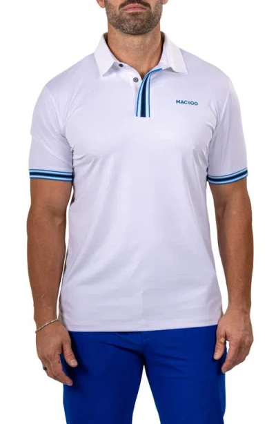 Maceoo Marthyr0016 White Tipped Golf Polo