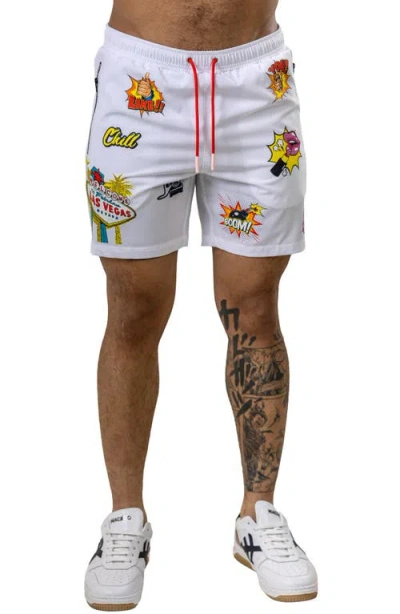 Maceoo Martyr Swim Trunks In White