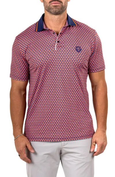 Maceoo Martyr0001 Print Golf Polo In Purple