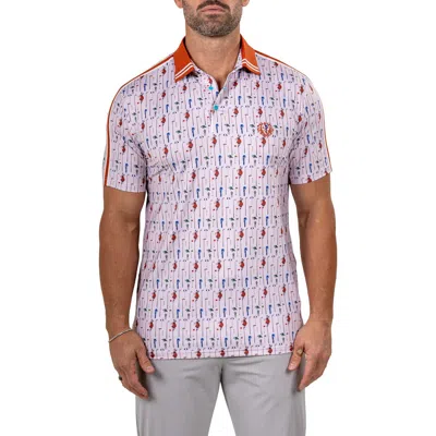 Maceoo Martyr0012 Print Golf Polo In Red