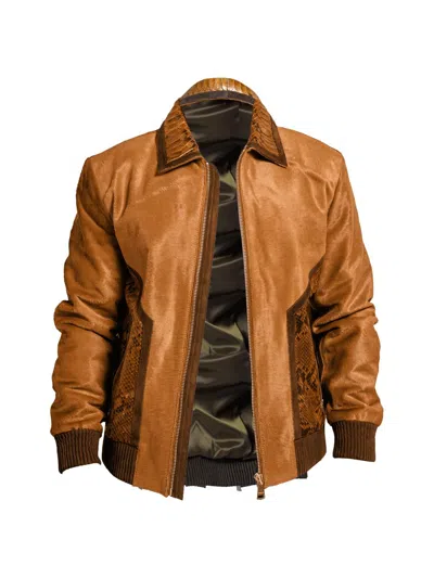 Maceoo Men's Ascension Leather Jacket In Brown