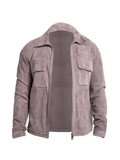 Maceoo Men's Ascension Leather Jacket In Gray